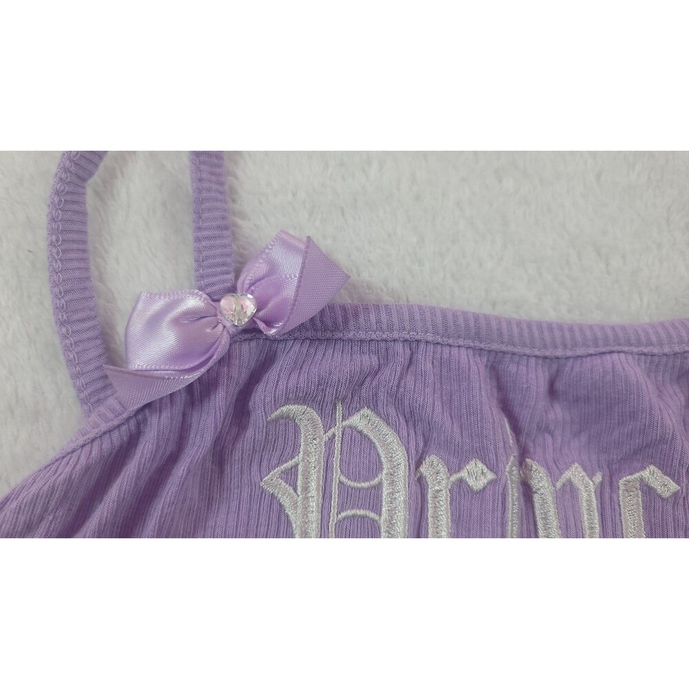 Plastic Money Princess Tank Top Purple Bows Gems Rare Y2K Coquette Cami Sz Small - Picture 7 of 9